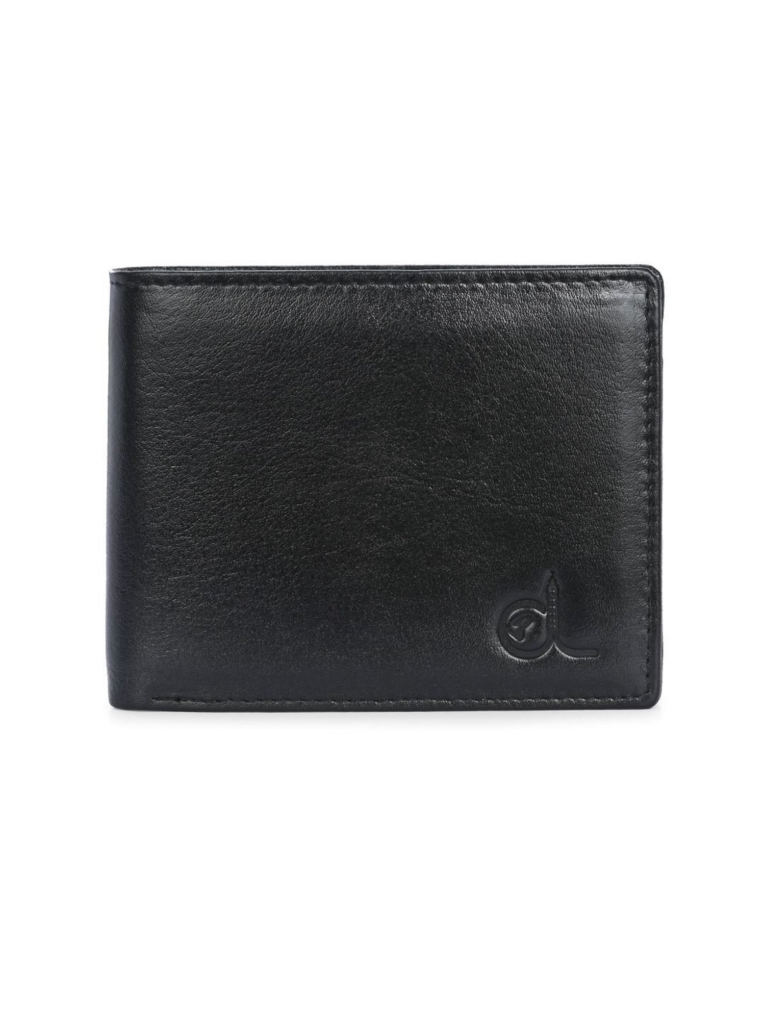 Clog London Black Leather Small Bi-Fold Wallet for Men