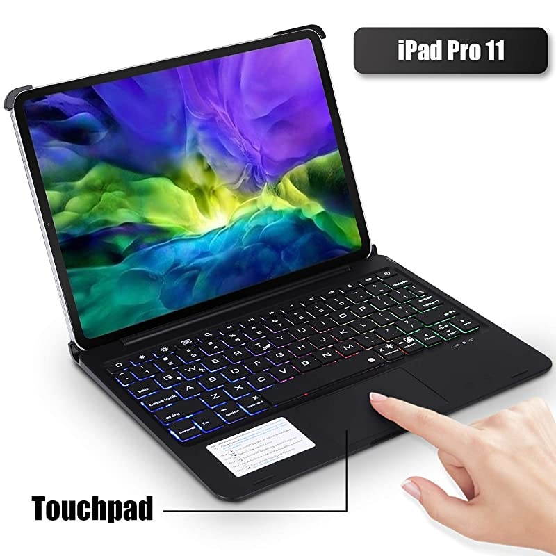 iPad Pro 11 Case 2020 with Keyboard amp Touchpad Backlits Bluetooth Flip Smart Keyboard Case for iPad Pro 1st amp 2nd Gen 11quot 20182020 NO Home Button Compatible with Apple PencilBlack