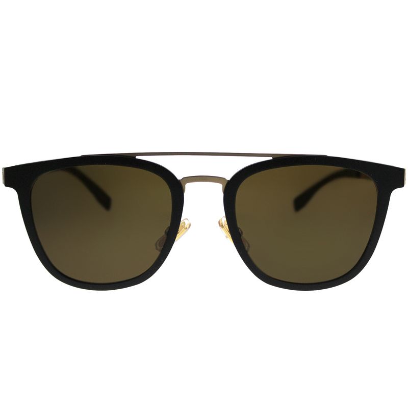 Hugo Boss BOSS 0838 72Y Unisex Square Sunglasses Black Gold 52mm