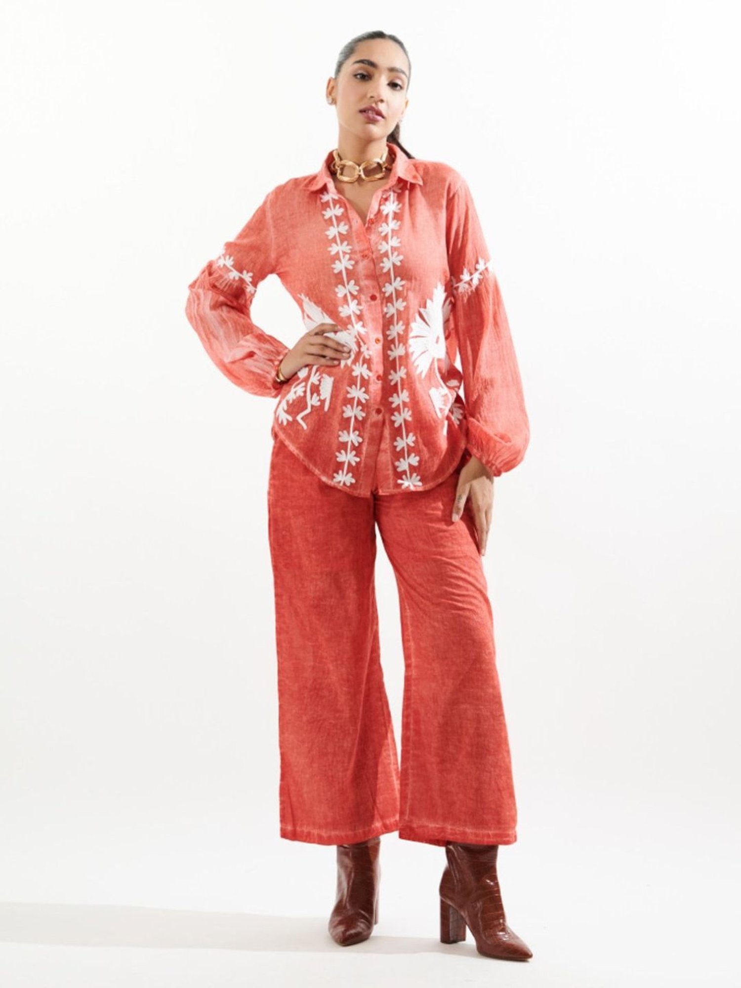Cin Cin Coral Najaat Urmi Shirt With Pant