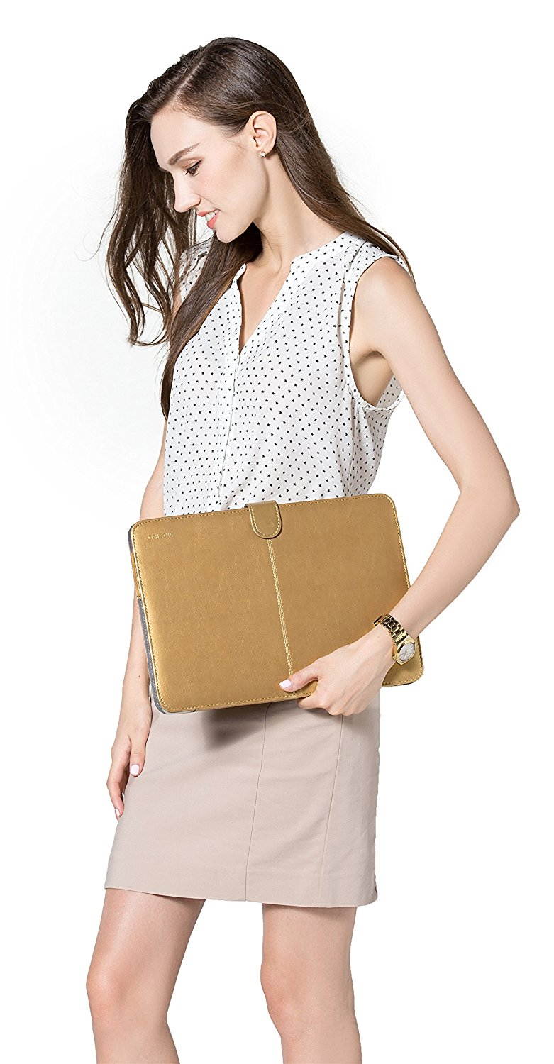 Mosiso Retina 15-Inch Premium Quality PU Leather Book Cover Clip On Sleeve Case Cover for MacBook Pro 15.4" with Retina Display A1398 (No CD-Rom Drive) with One Year Warranty