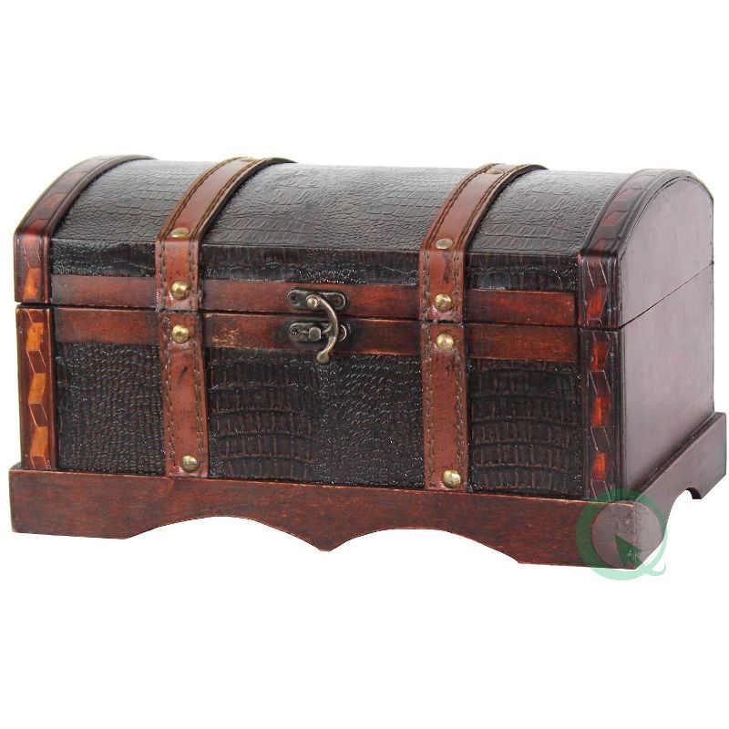 Vintiquewise Leather Wooden Chest