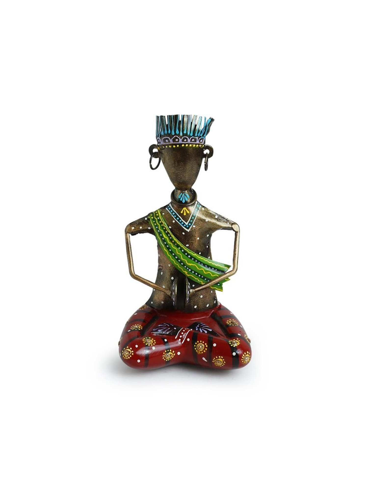 ExclusiveLane 'Manjirawala Folk Artist' Multicolor Iron Decorative Piece - Set of 1