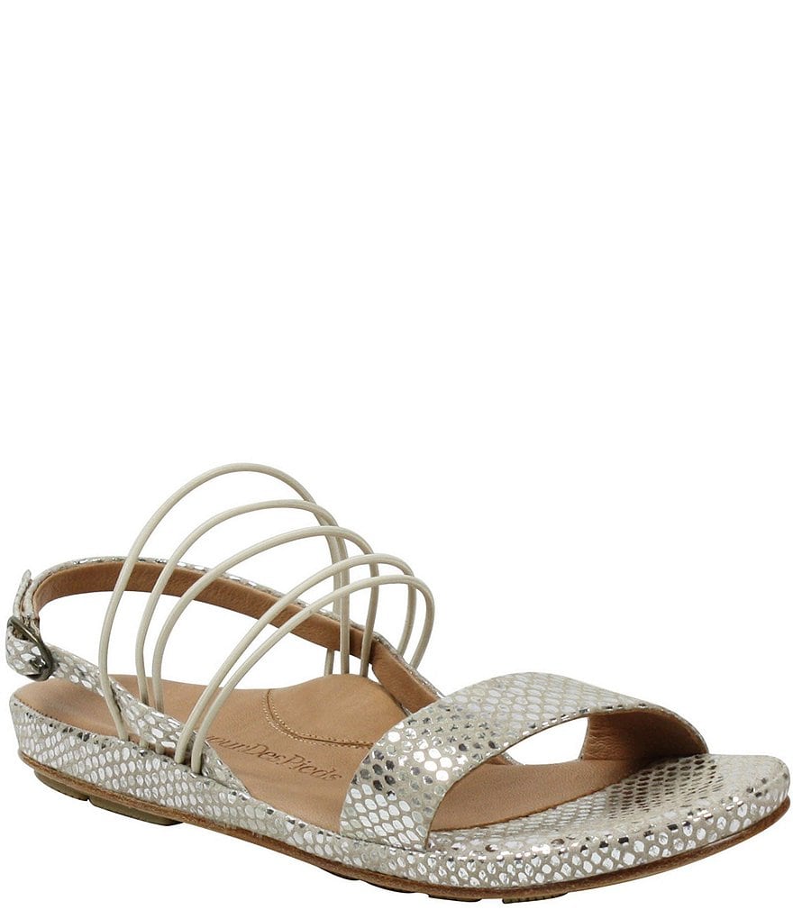 L'Amour Des Pieds Demming Metallic Snake Print Sandals