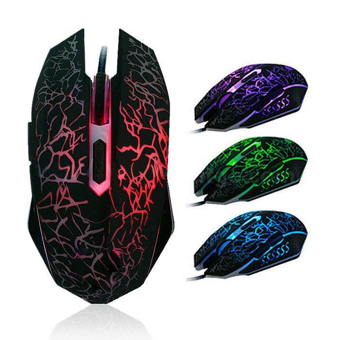 Comfortable Professional Colorful LED light Optical Wired Gaming Mouse Mice *1