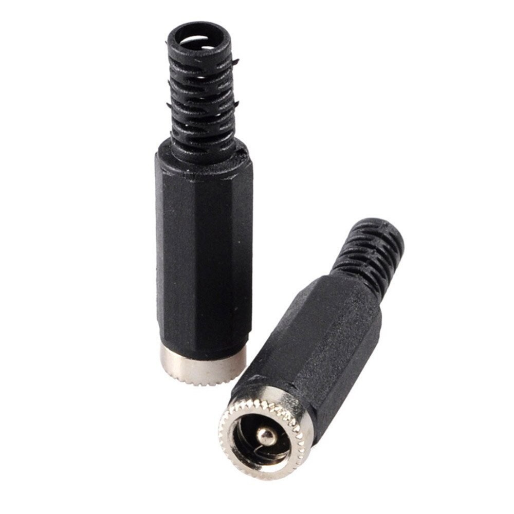 2Pcs Female DC Adapter Jack Repair AC 2.1mm Connector Port Laptop Coaxial 2.1x5.5mm DC Power Barrel Black Plastic Cover