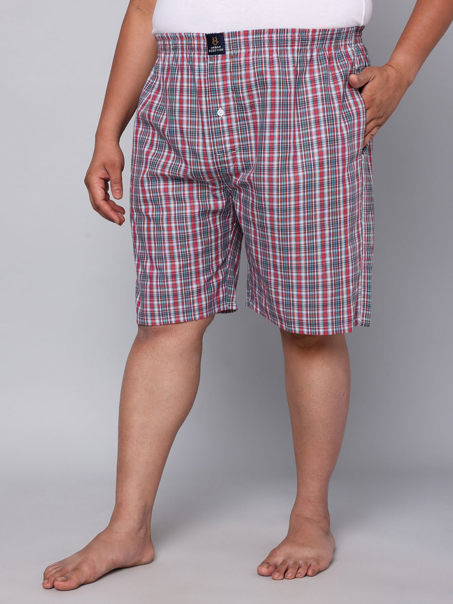 Urban Scottish Multi Cotton Regular fit Checks Boxers