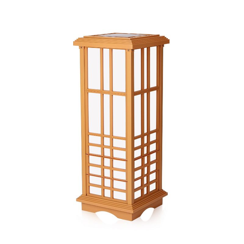 24.5" Solar Zen Outdoor Lantern Amber/White Light - Techko Maid