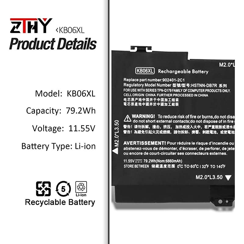 792Wh KB06XL Laptop Battery for HP Spectre X360 Convertible 15quot 15BL0XX 15BL1XX BL012DX BL000NA BL000NL BL001NX BL100NA BL110ND BL101NA BL101NG BL112DX BL131NG BL075NR BL090NZ BL062NR BL152NR
