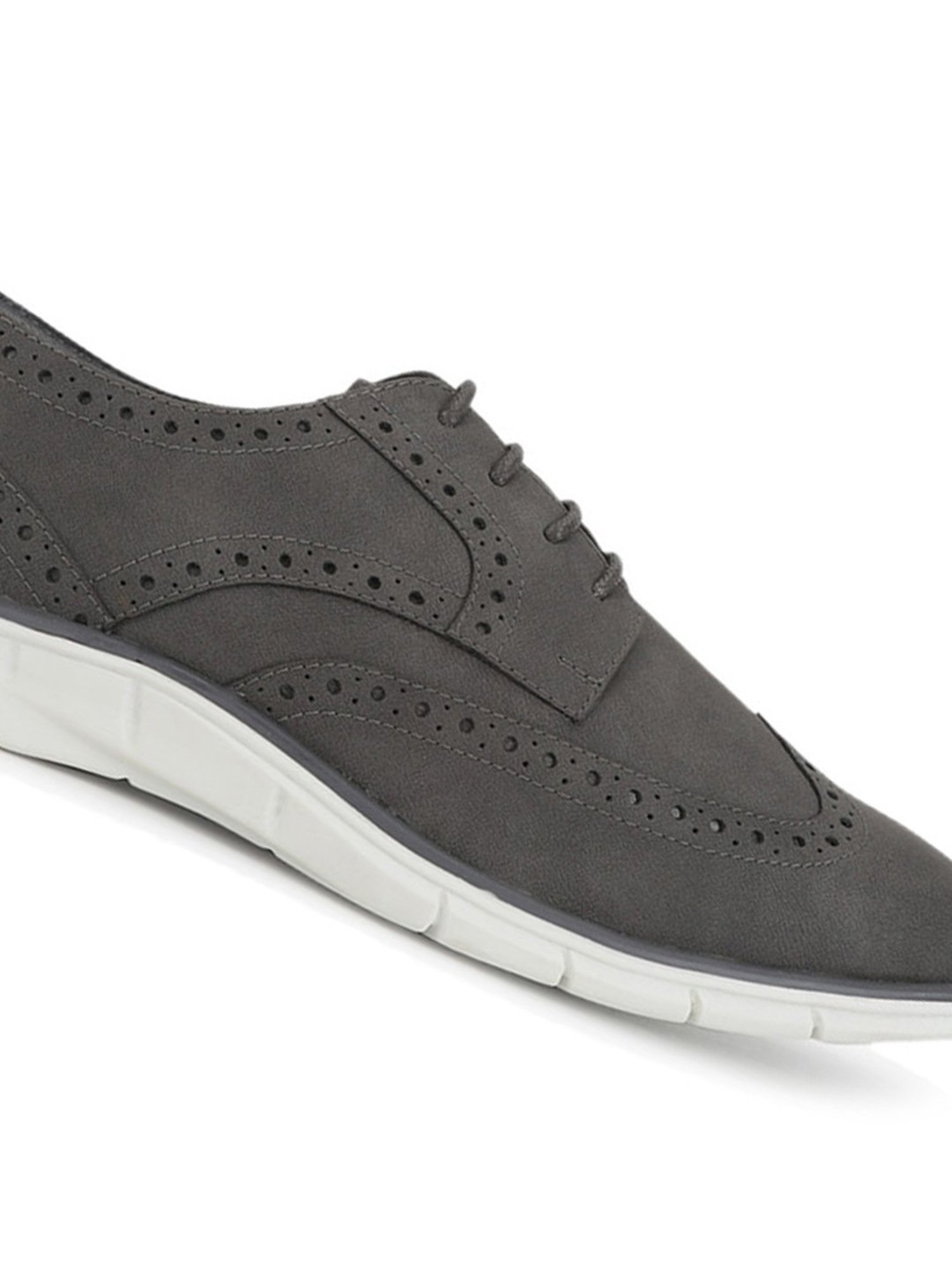 Yoho Men's Monsoon Grey Brogue Shoes