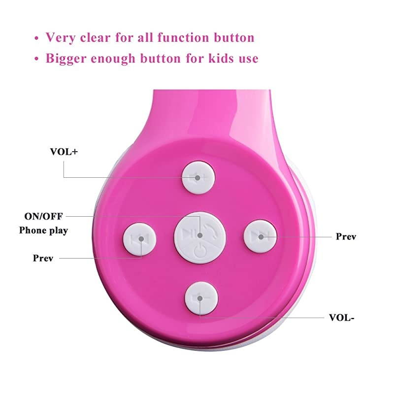 Kids Wireless Headphones Scratch Proof Kids Headphones Bluetooth Volume Limited Foldable with Builtin Mic for Cell Phones Toddler Tablet Game School Network Class Girls Pink 1