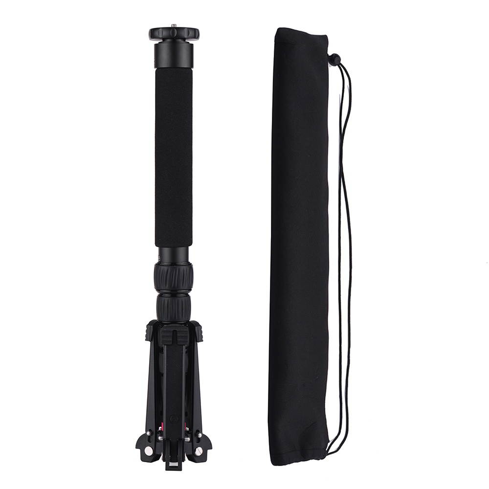 Multifunctional Photography Camera Monopod Aluminum Alloy with Detachable Tripod Stand Base 1/4 Inch & 3/8 Inch Screw Mount 46.5-128cm Adjustable Height Max. Load 5kg for DJI Rosin-S Zhiyun Crane 2/3