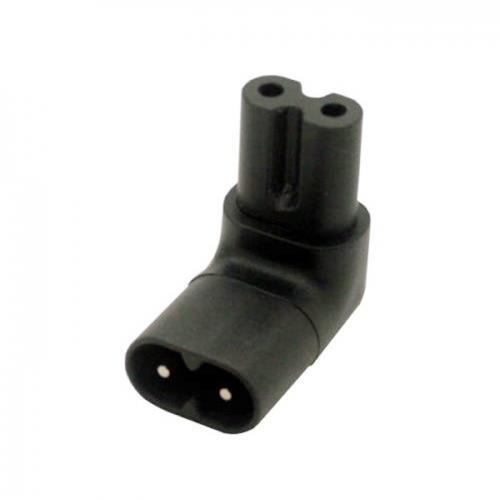 Cablecc  Figure 8 IEC 320 C7 to C8 90 Degree Up Down Angled Right Angle AC Power Adapter Extension