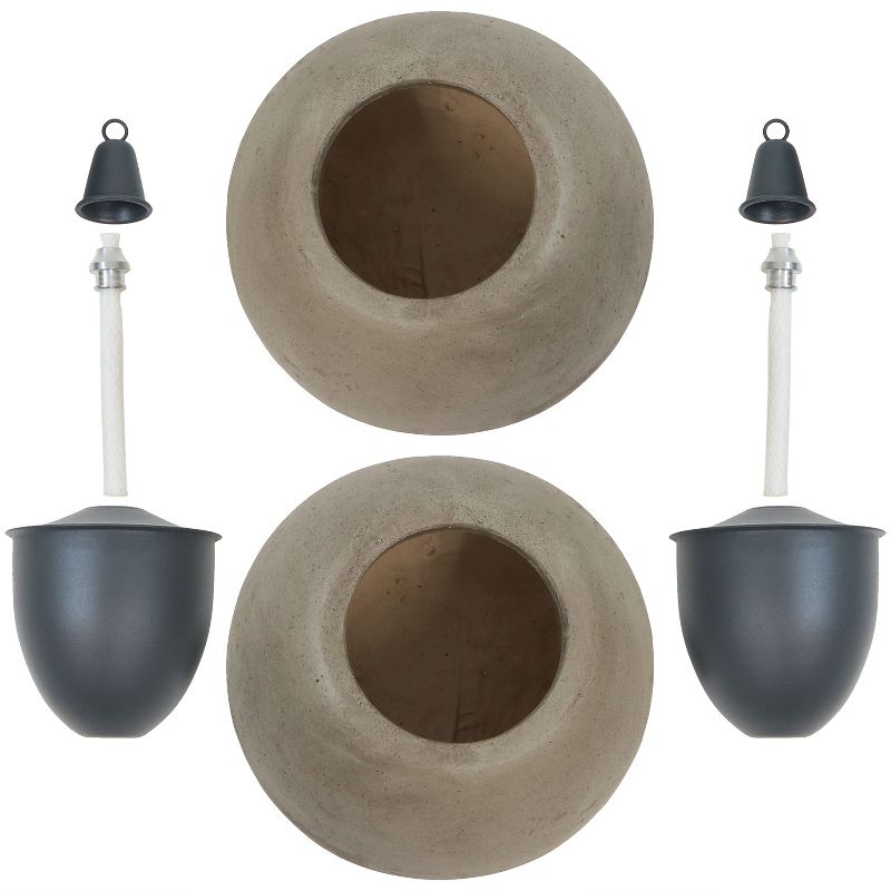 5.5" Petite Lantern Metal Table Torch Black - TIKI