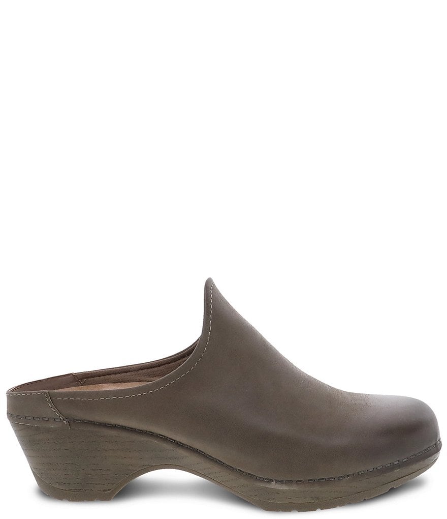 Dansko Melody Burnished Leather Slip-On Open Back Clogs