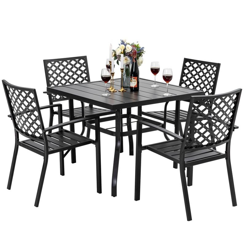 5pc Dining Set - Black - NUU GARDEN