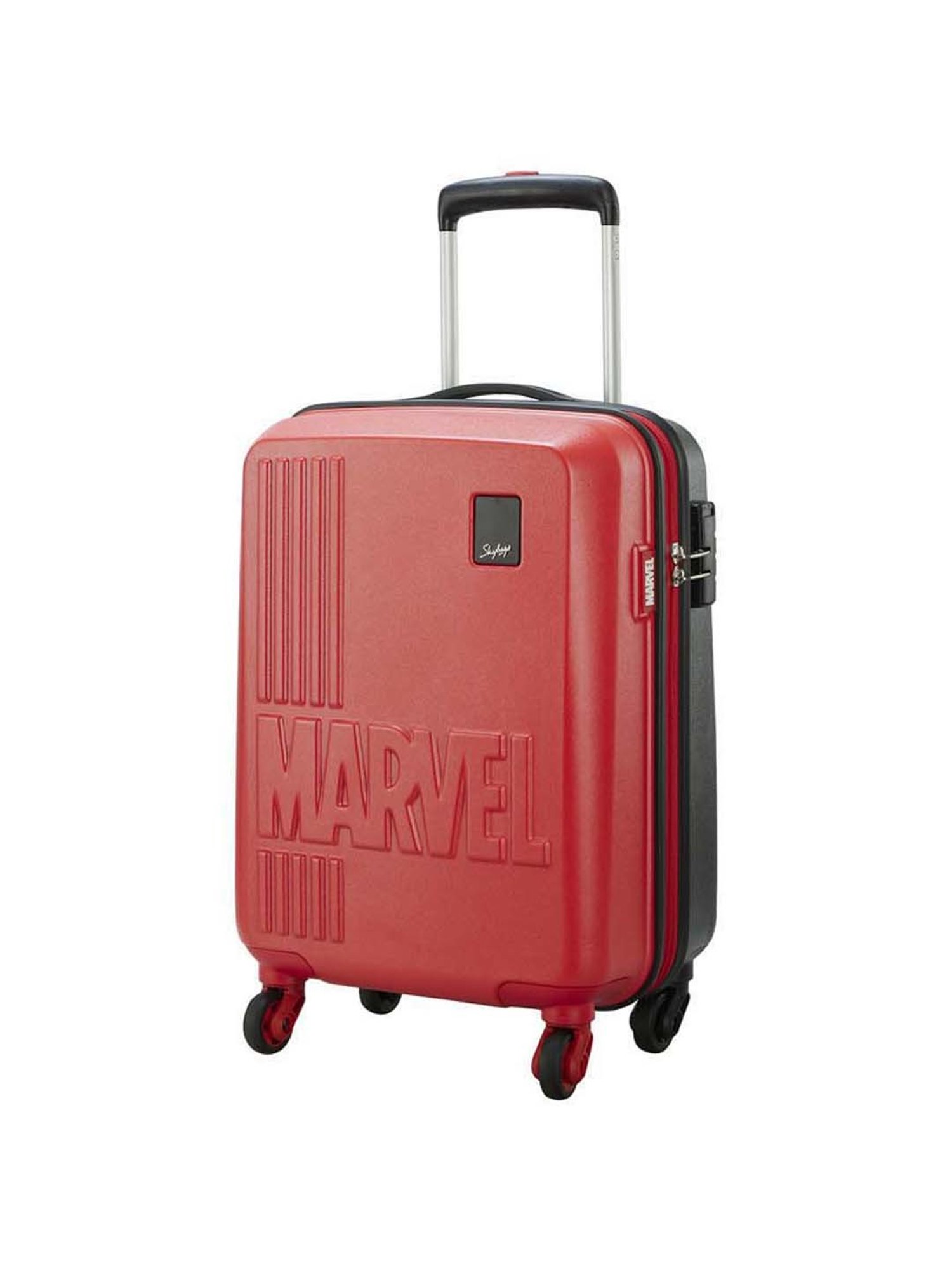 Skybags Marvel Red & Black Textured Hard Small Trolley Bag - 36 cm
