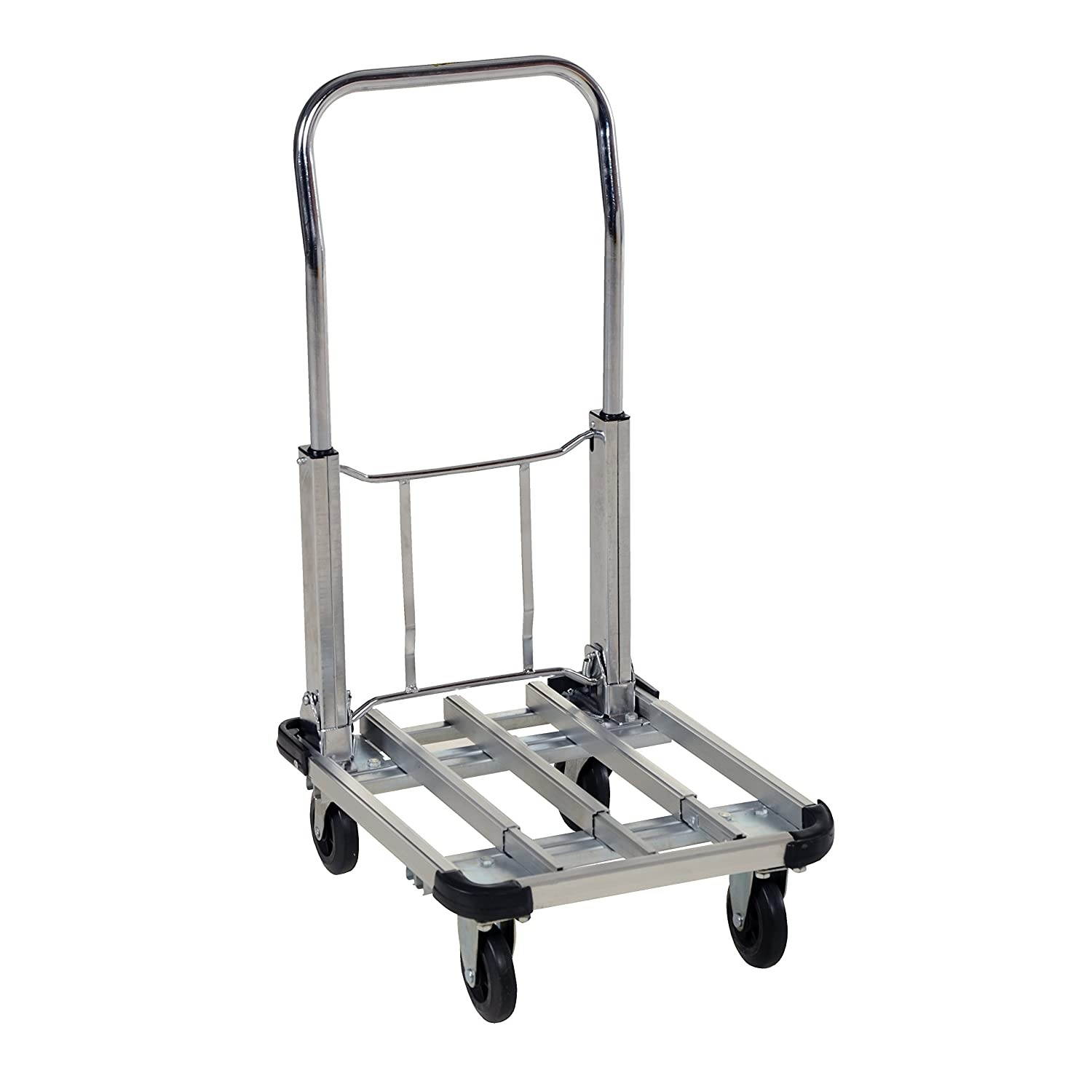 Vestil FAPT-1628 Aluminum Fold Up Platform Truck, 300 lbs Capacity, 28" Length x 16" Width, 6-1/2" Deck Height