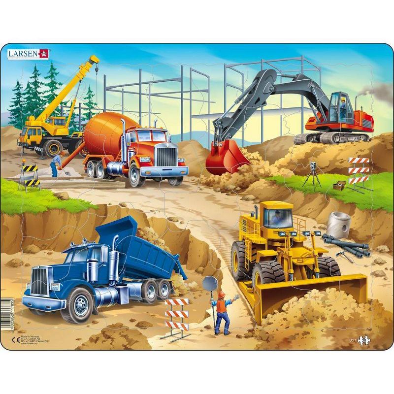Larsen Puzzles Construction Kids Puzzle Set - 2pk