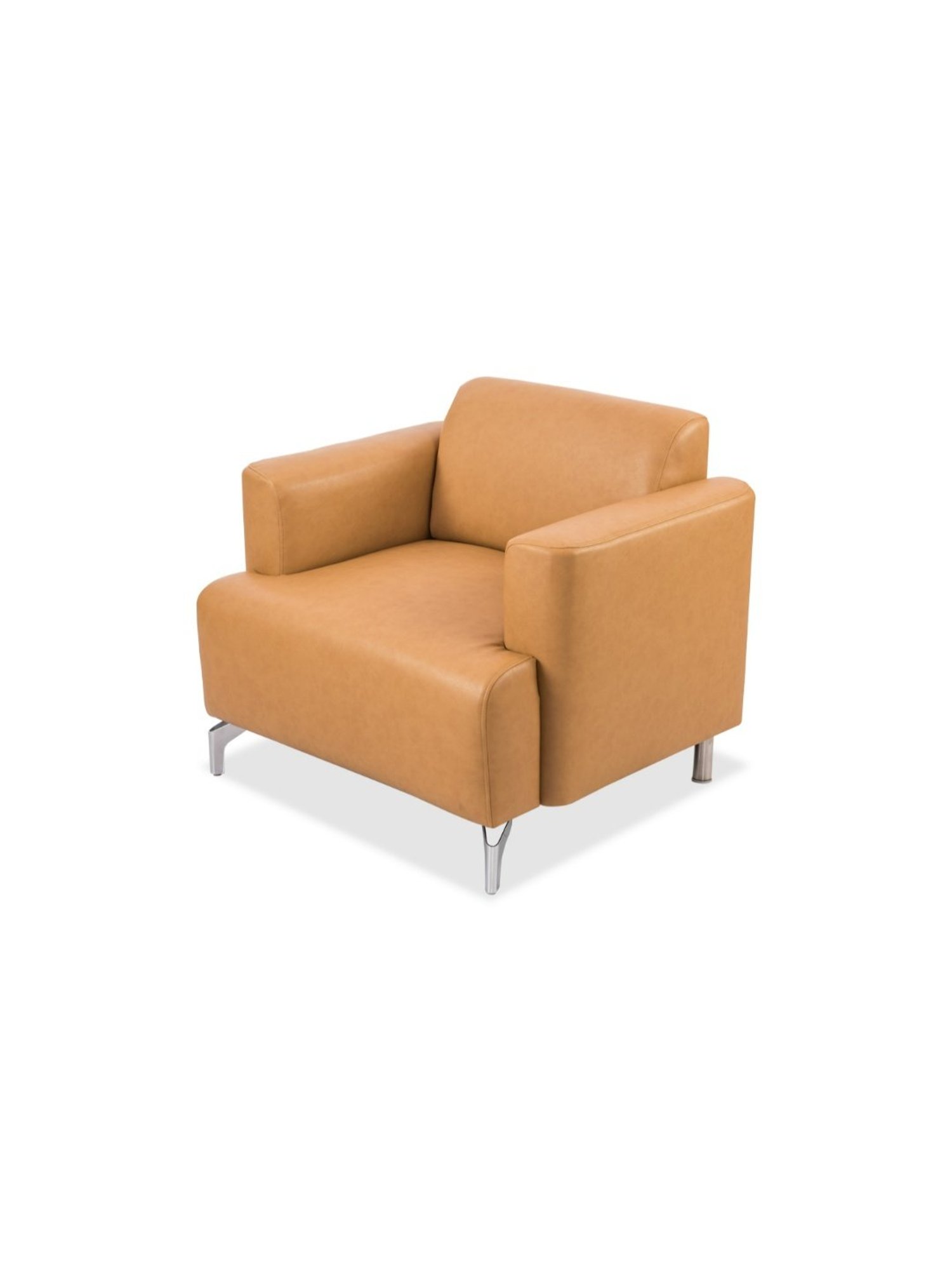 Durian Windsor Modern Camel Brown Premium Leatherette 1 Seater Sofa