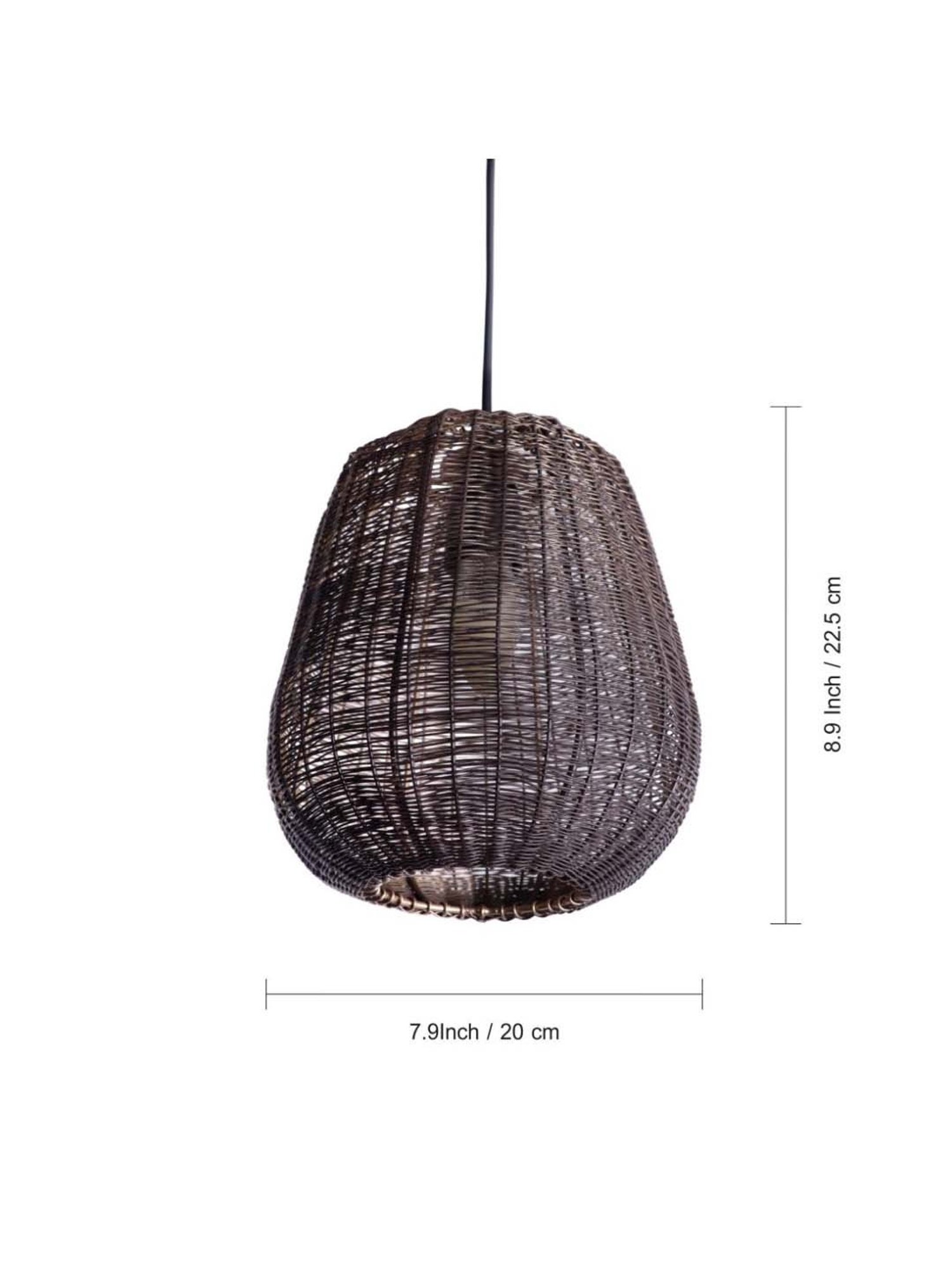 ExclusiveLane 'Mesmerising Mesh' Dark Brown Iron Hand-Etched Pendant Lamp - Set of 1