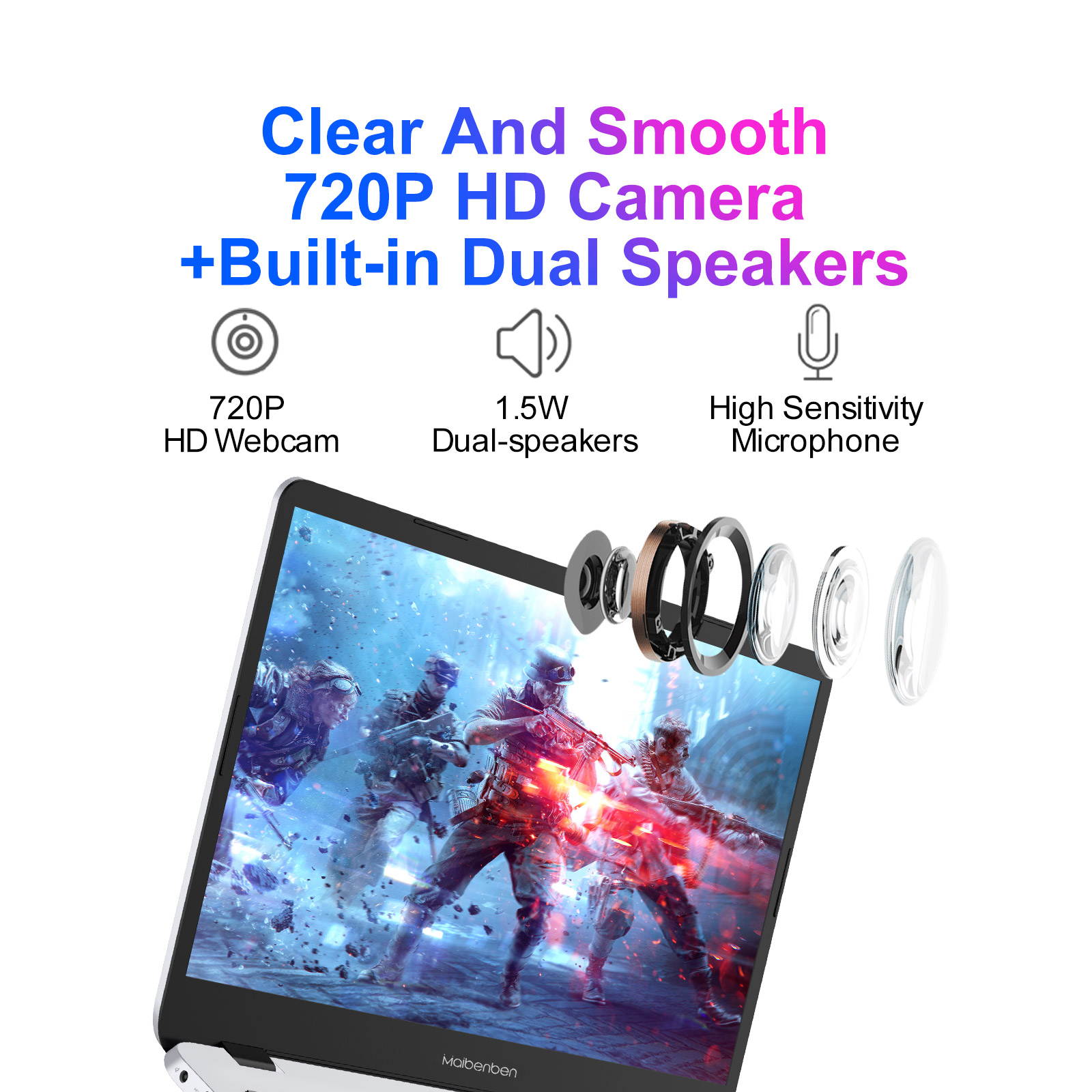 [Local Warranty] MAIBENBEN Laptop MaiBook M543 Ryzen 5 Laptops 15.6" ADS Screen 7nm AMD Ryzen 5 4500U AMD Radeon Graphics 8G DDR4 RAM 512 GB PCI-E SSD+HDD Genuine Windows 10 R5 Notebook Computer