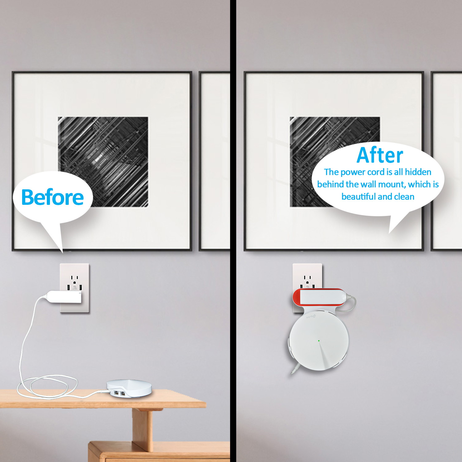 STANSTAR Wall-Mounted WiFi bracket, specially designed for TP-Link Deco P7 Whole family mesh WiFi system router, can be installed on the wall or ceiling, which is easy to install.