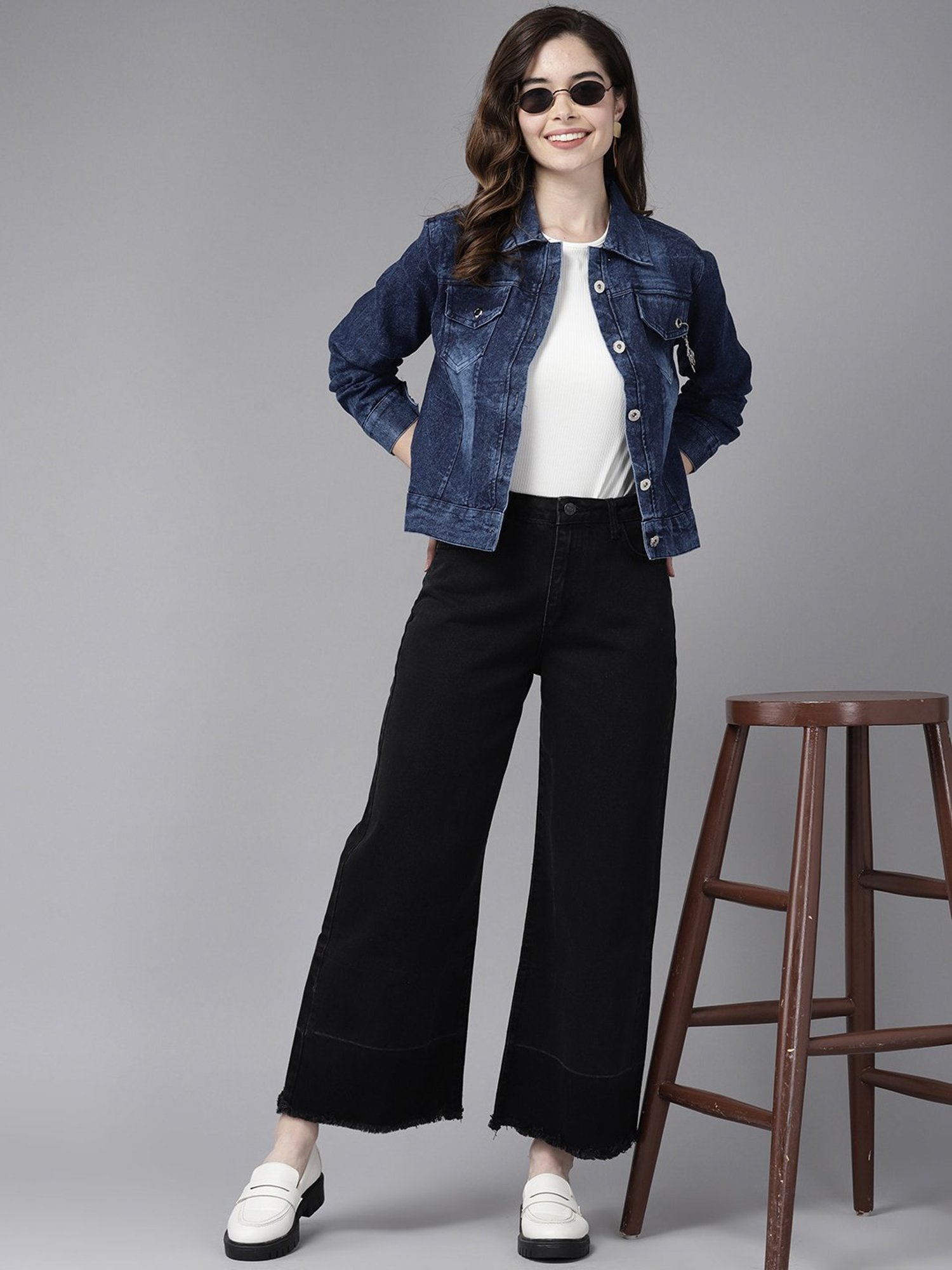 Aarika Navy Regular Fit Jacket