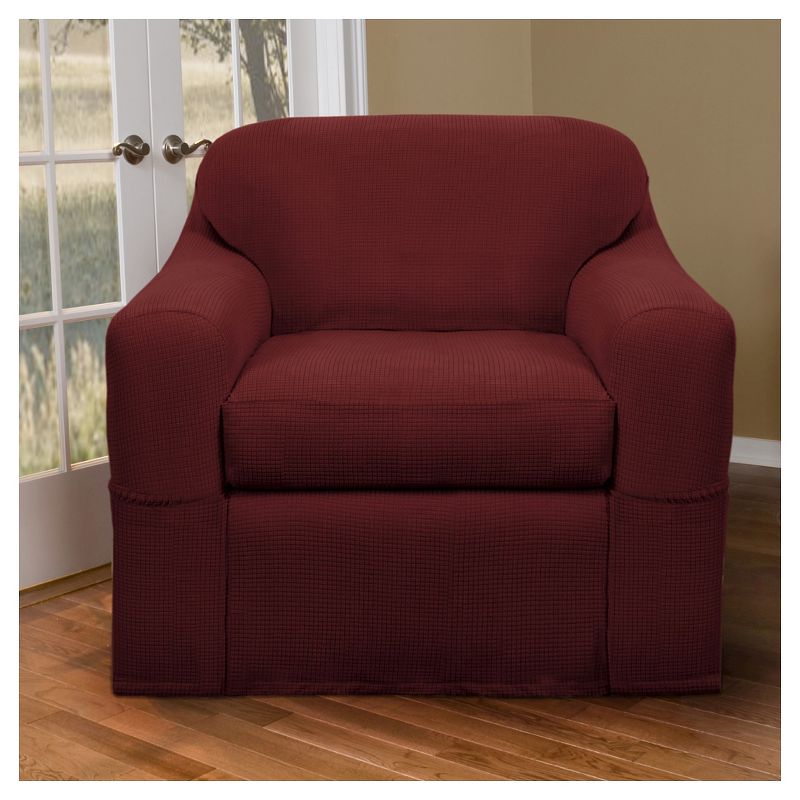 Reeves Wingchair Stretch Slipcover Red - Zenna Home