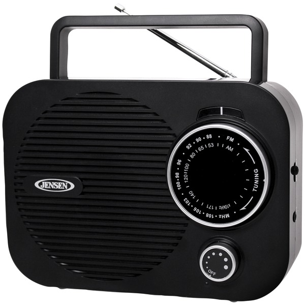 Portable AM/FM Radio with Telescoping Antenna, Black, MR-550
