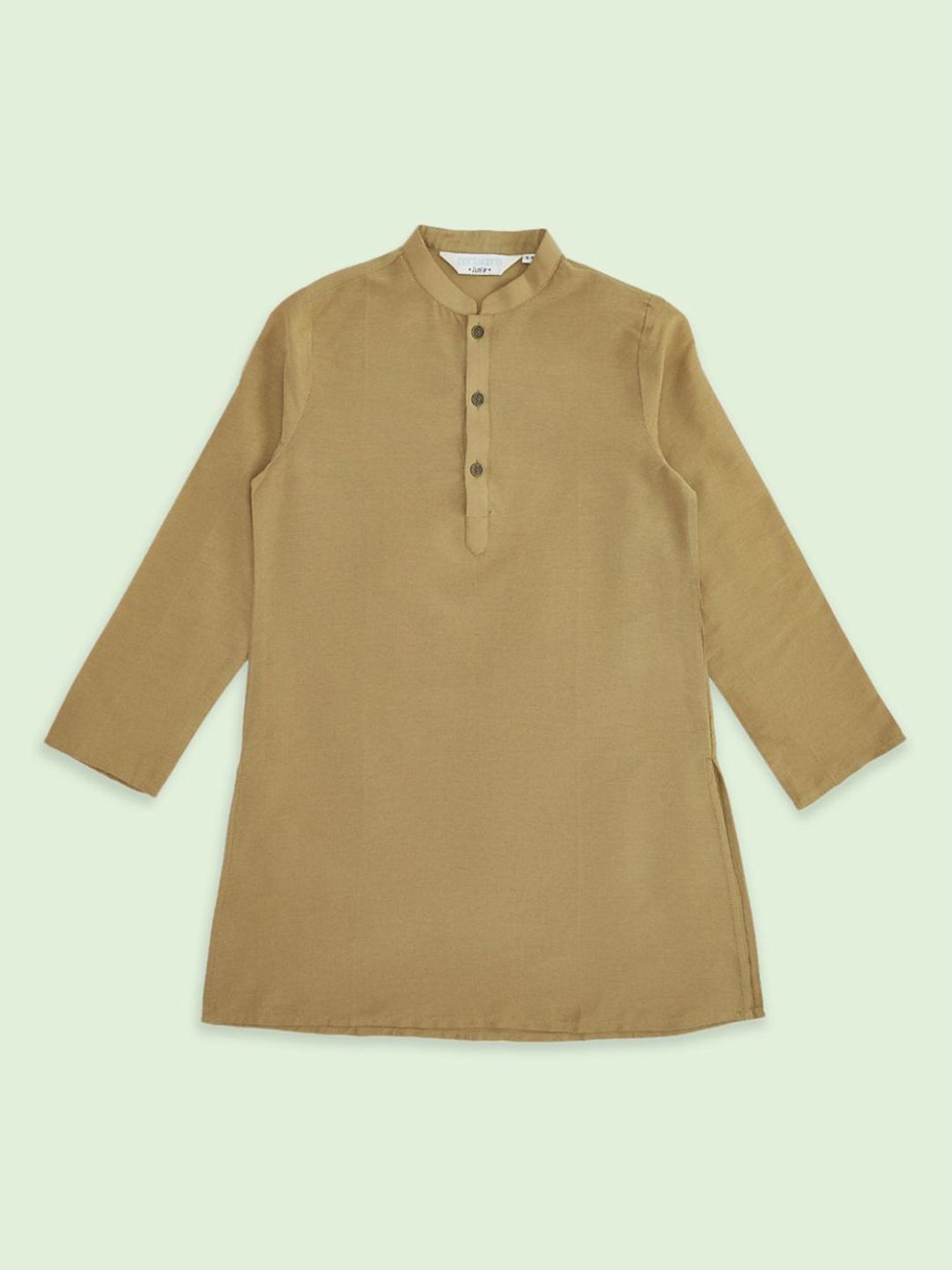 Indus Route by Pantaloons Kids Red & Beige Jacquard Full Sleeves Kurta Set