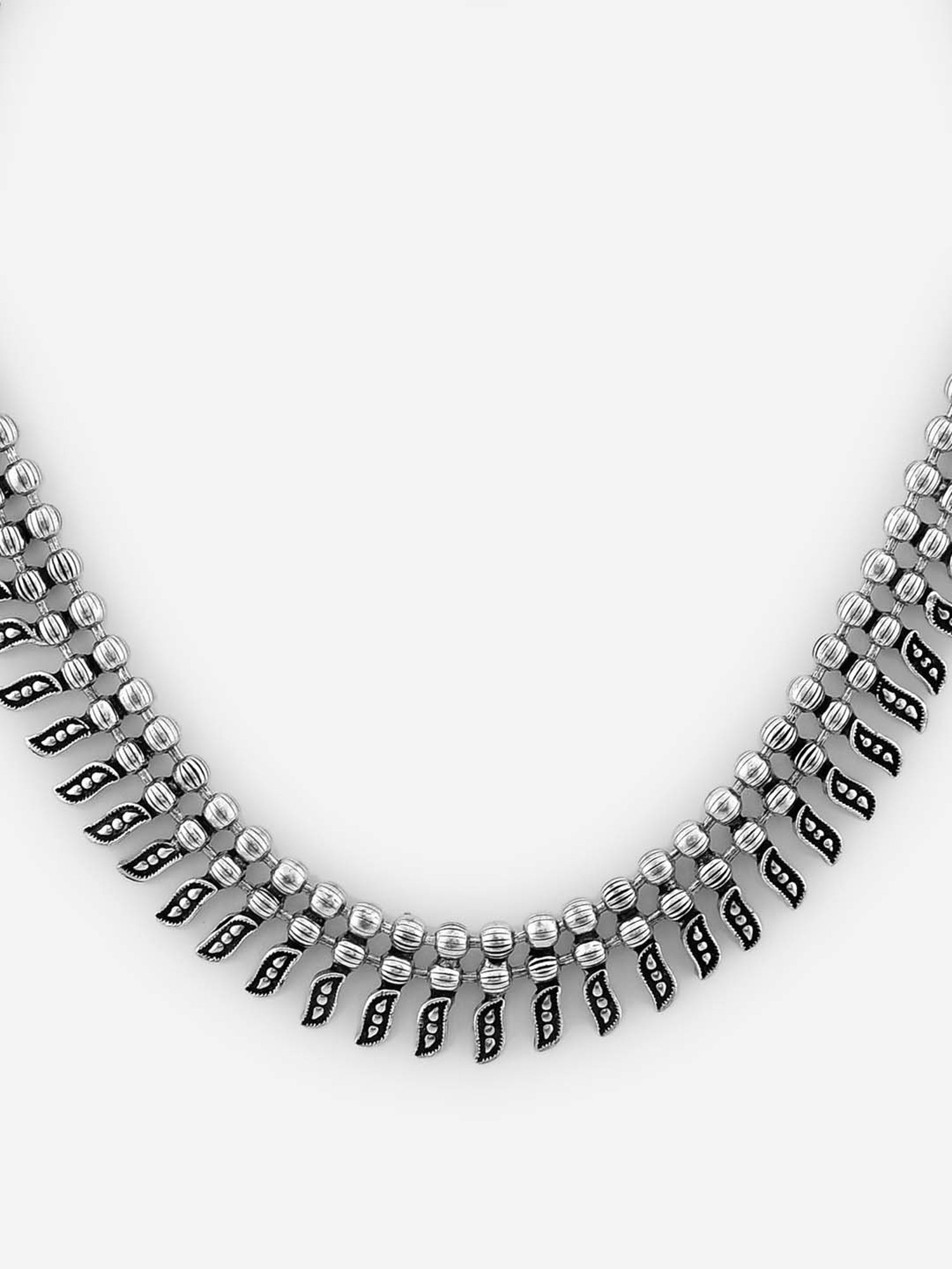 Fida Bold Tribal Silver Necklace