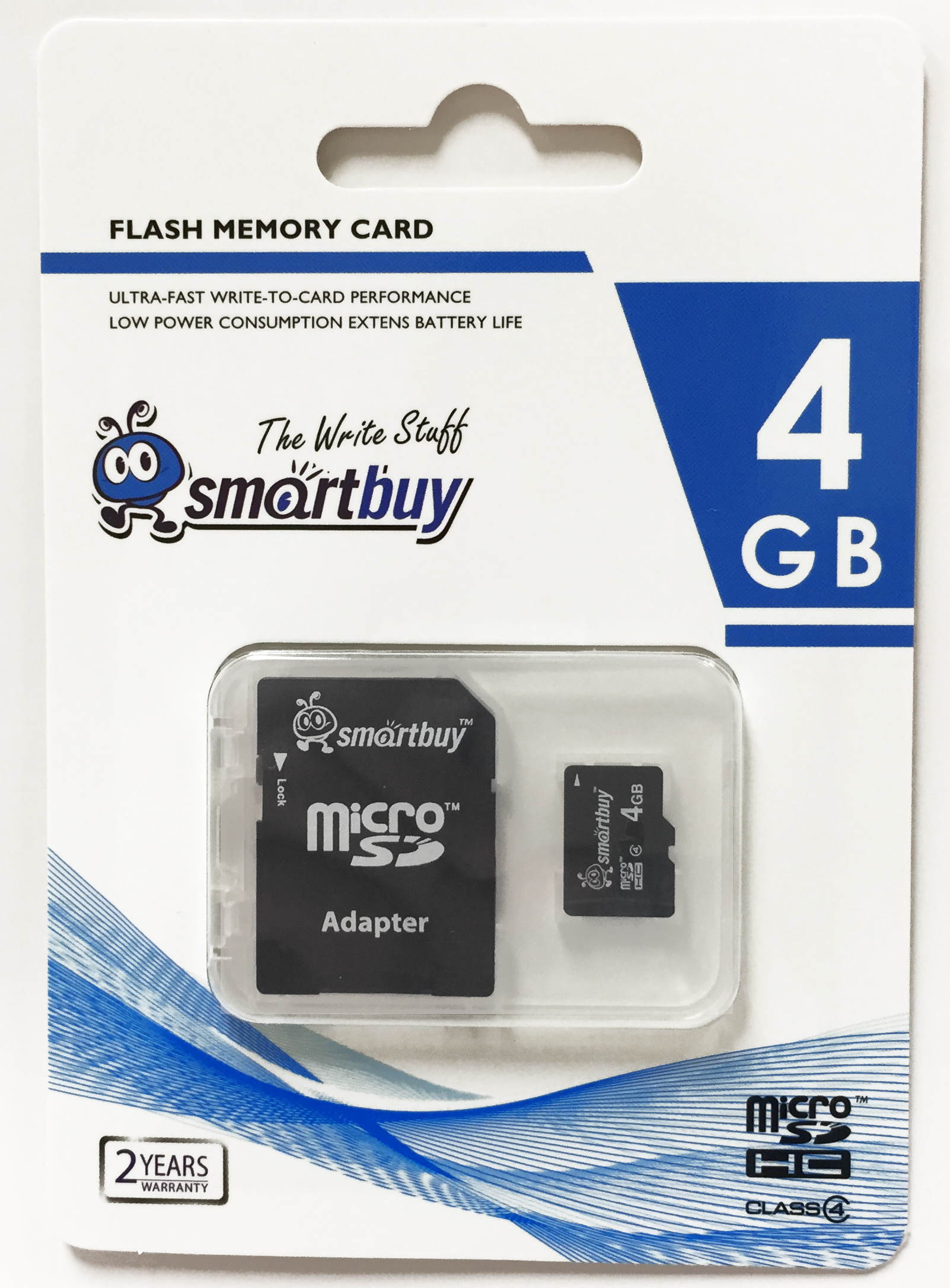 Smartbuy Micro SDHC Class 4 TF Flash Memory Card SD HC C4 For Camera Mobile Phone Tab GPS MP3 TV + Adapter + Mini Case (4GB - 10 Packs)