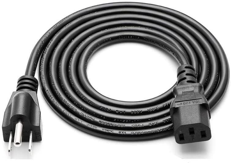 Monoprice Power Cord - 6 Feet - Black | CEE 7/7 SCHUKO (Europe) to IEC 60320 C13, 18AWG, 5A/1250W, 250V, 3-Prong