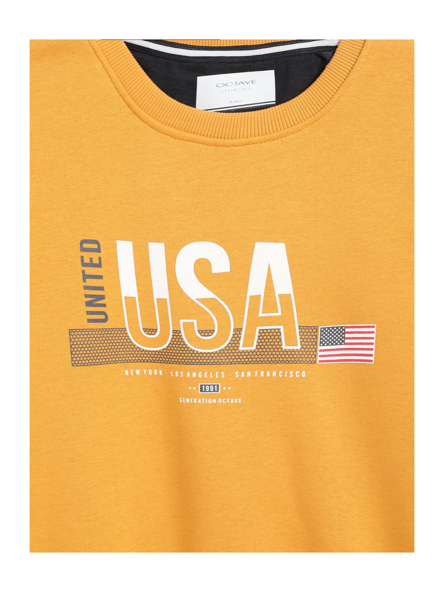 Octave Kids Mustard Printed Full Sleeves Sweatshirt