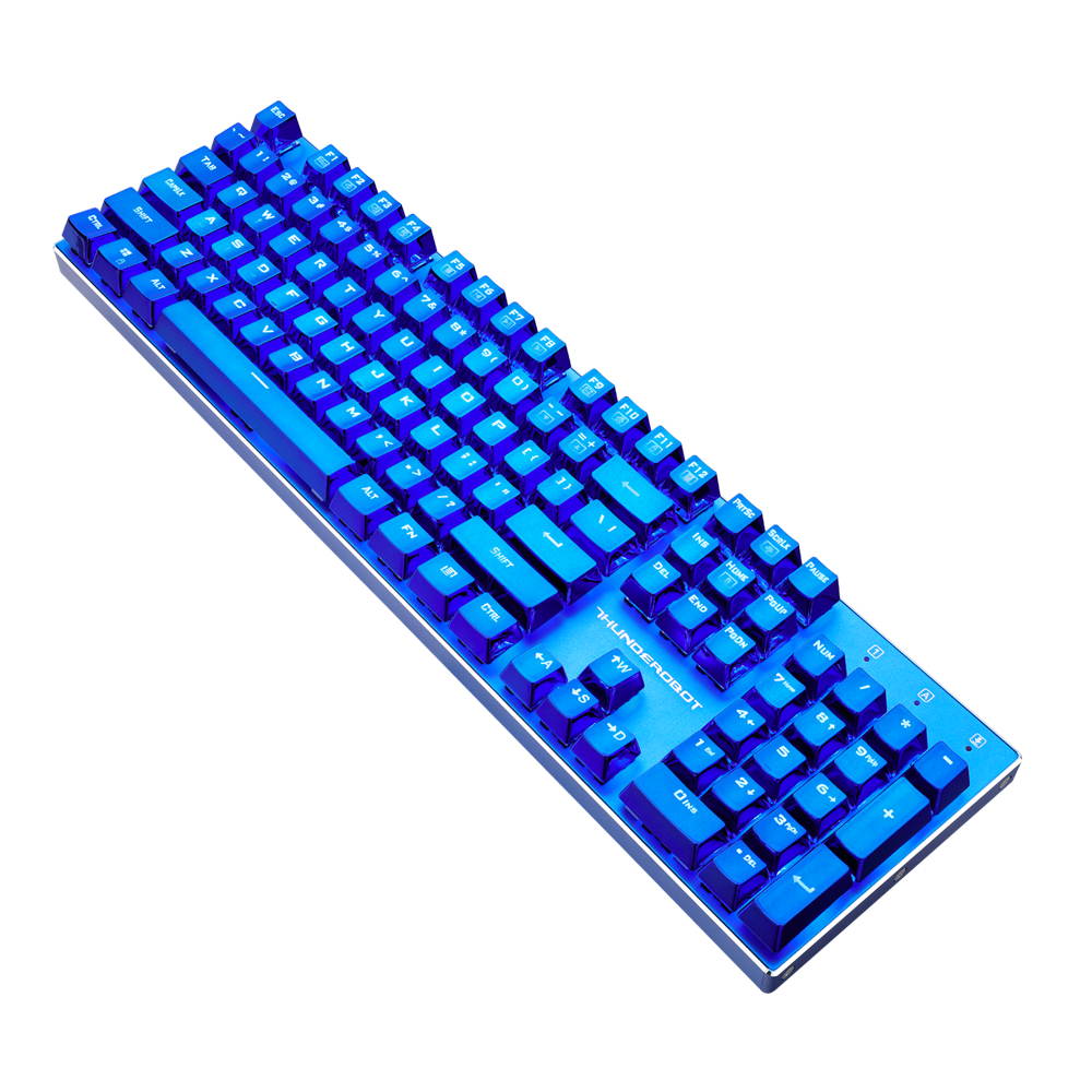 Thunderobot Blue Blood K75B Black Switch 104 Keys Mechanical Gaming Keyboard with Electroplacted Key Caps RGB Backlight-JG08080AA
