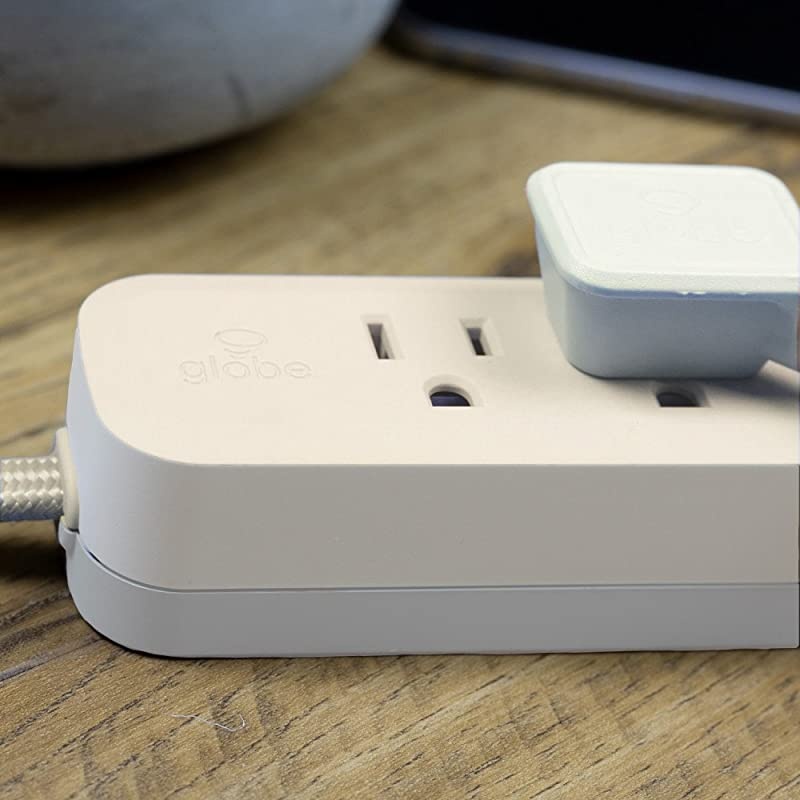 Electric Designer Series 6ft 3Outlet USB Surge Protector Power Strip 2x USB Ports Right Angle Plug Taupe Rubberized Finish 78388