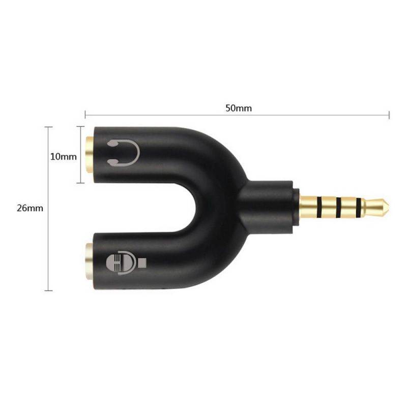 axGear 3.5mm Audio Splitter Cable 4 Position to 2 x 3 Position Headset Splitter Adapter (Split audio out from phone to earphone & Mic)