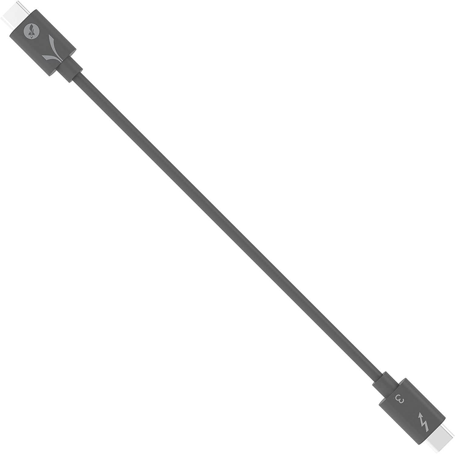 Sabrent Thunderbolt 3 (Certified) USB Type-C Cable | up to 40 Gbps | Supports 100W (5A, 20V) Charging | E-Mark Chip | (7.8"/ 20 cm) in Gray (CB-T320-GRY)