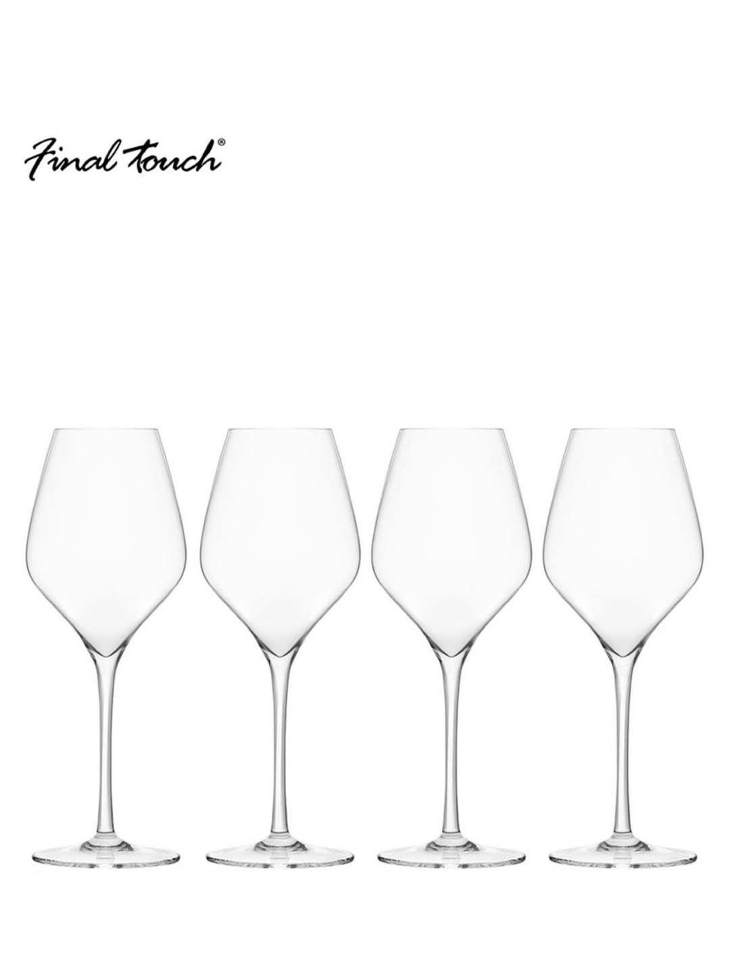 Final Touch 4-Piece Transparent White Wine Glass Set