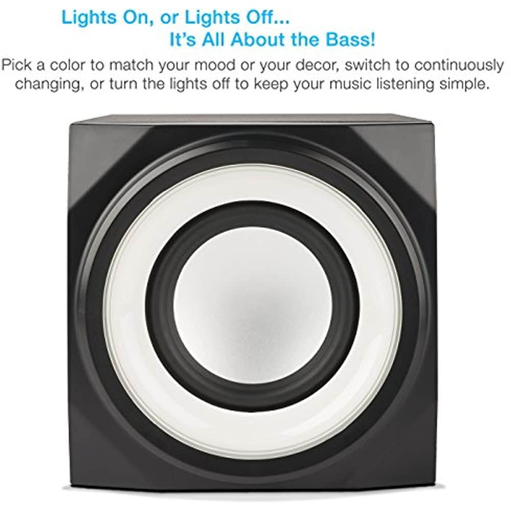 Cyber Acoustics Bluetooth Speakers with LED Lights &ndash; The Perfect Gaming, Movie, Party, Multimedia 2.1 Subwoofer Speaker System (CA-SP34BT)