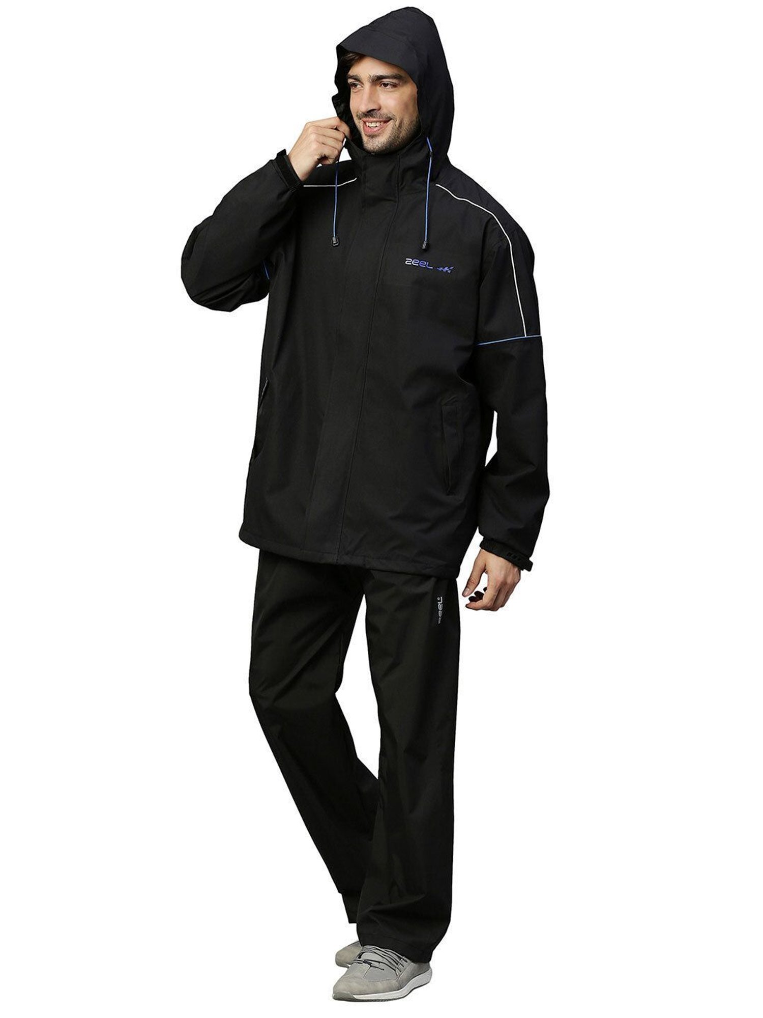 Zeel Black Regular Fit Raincoat Set