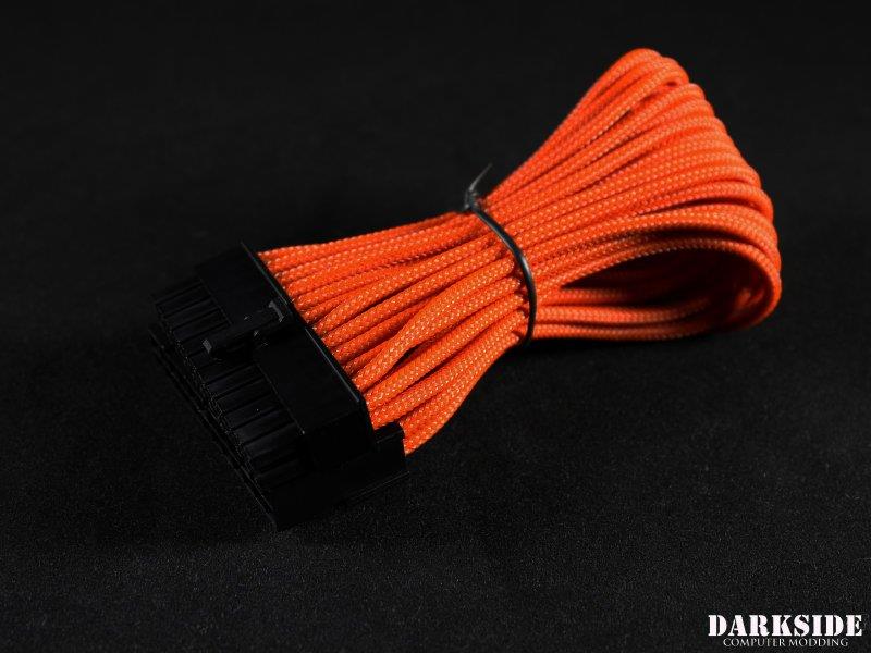 Darkside 24-Pin ITX 7" (20cm) HSL Single Braid Extension Cable - Orange (DS-0638)