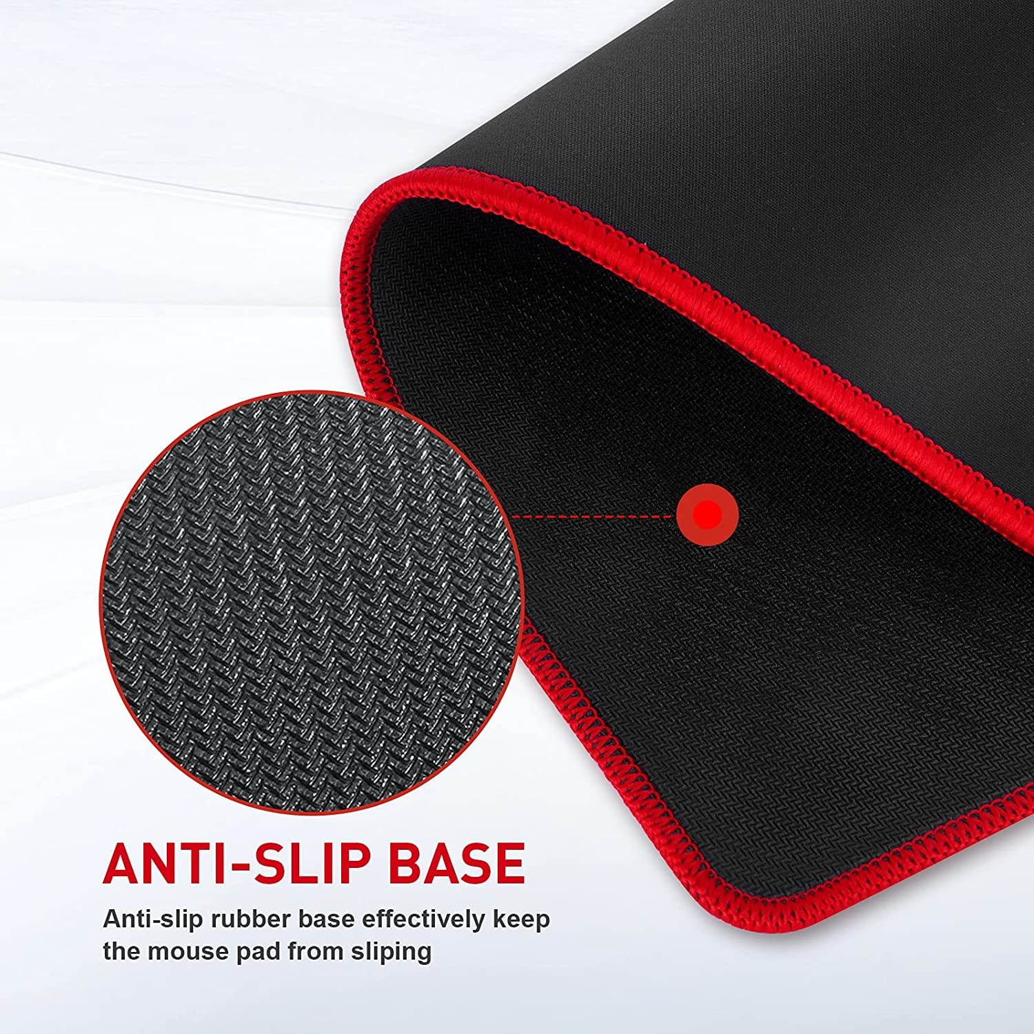 Havit Gaming Mouse Pad (13.78 x 10.63 x 0.12 Inch) Mouse Mat with Stitched Edges & Waterproof Surface, Non-Slip Base Ergonomic Mousepad for Laptop Computer, Black