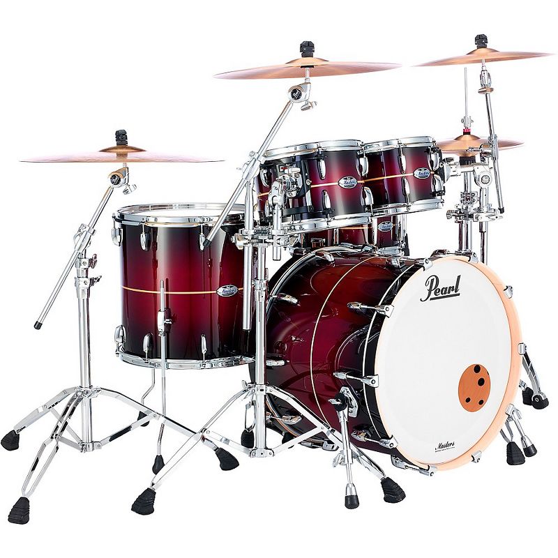 Pearl Masters Maple 4-Piece Shell Pack Natural Banded Redburst
