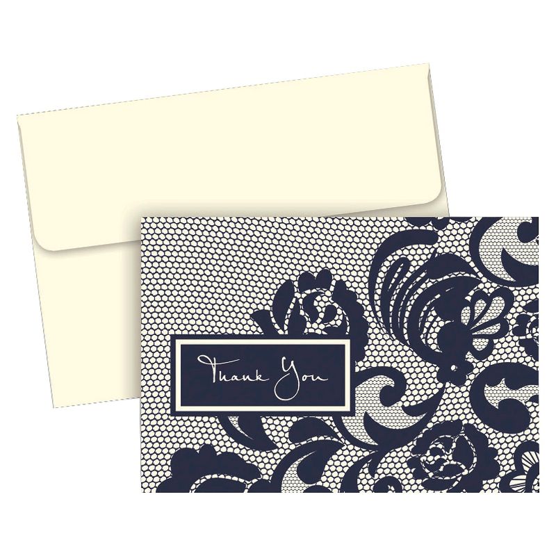 50ct Lovely Lace Wedding Thank You Cards