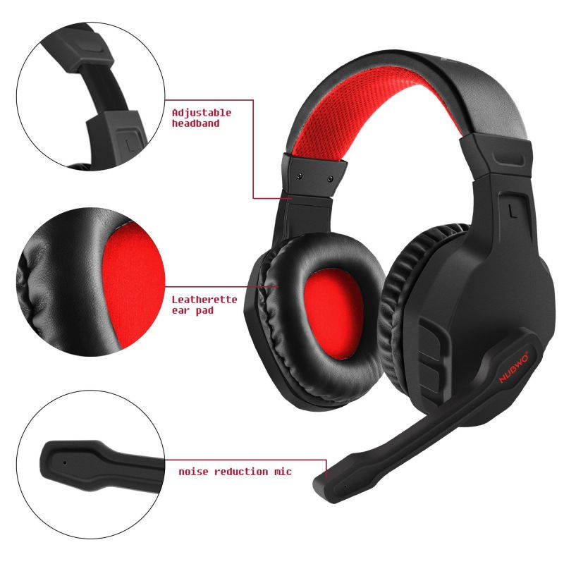 NUBWO U3 3.5mm Gaming Headset for PC, PS4, Laptop, Xbox One, Mac, iPad, Nintendo Switch Games, Computer Game Gamer Over Ear Flexible Microphone Volume Control with Mic