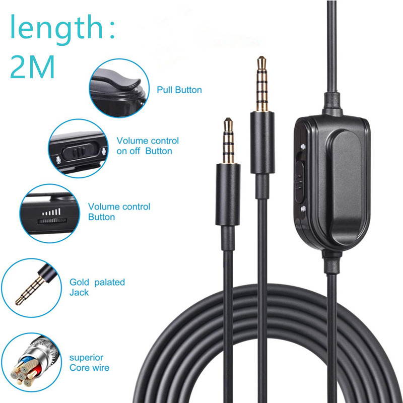 AUX Cable, CUUWE 3.5mm Stereo AUX Cable Male to Male Hi-Fi Sound AUX Cord Auxiliary Audio Cable for Car, Headphone, Speaker, Home Stereo, iPhone,Astro A10 A40 A30 headset gaming headset(6.6 Feet / 2 M