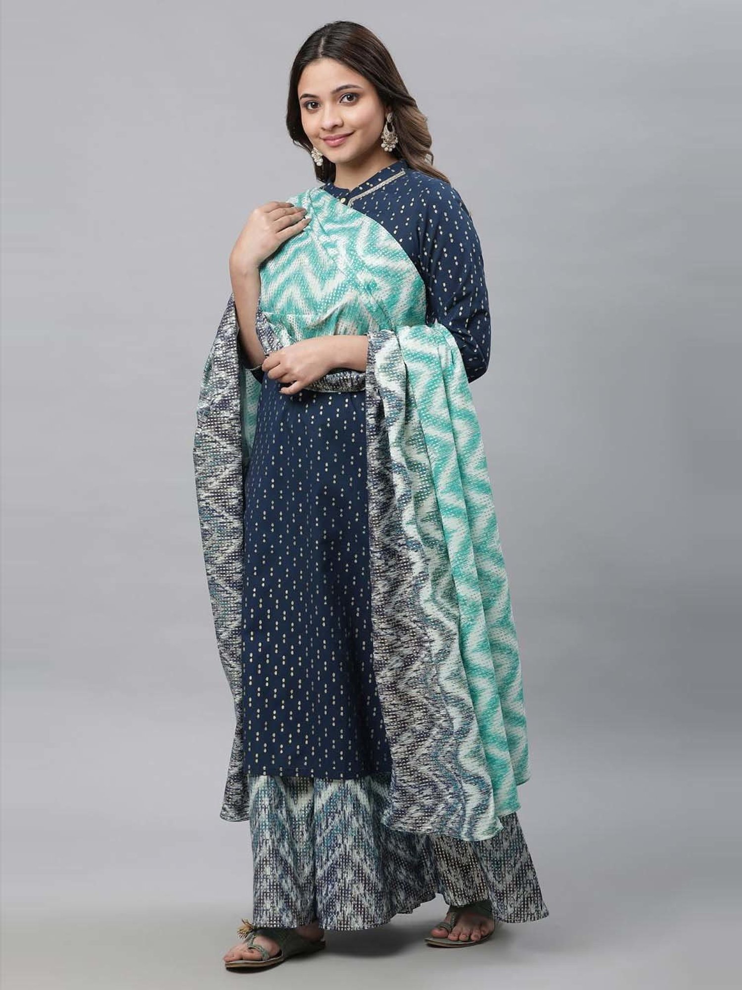Aurelia Green Printed Dupatta