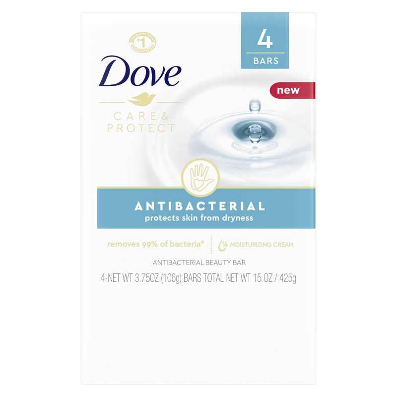 Dove Care & Protect Antibacterial Beauty Bar Soap - 3.75oz/4ct